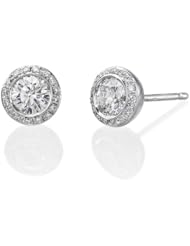 GIA Certified, Round Cut, Diamond Earrings in 14K Gold / White (3/4 Ct, E Color, VS2 Clarity)
