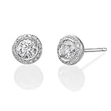 1 1/2 Ct, I Color, VS1 Clarity, IGI Certified, Round Cut, Diamond Earrings in 18K Gold / White