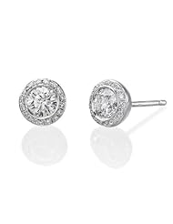 Diamond Earrings in 18K Gold / White - GIA Certified, Round, 0.83 Carat, F Color, VS1 Clarity