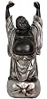 Best Unique Graduation Gift Ideas for Dad Father - 12" Large Standing Hotei Happy Buddha Figure Statue w/ Silver Patina