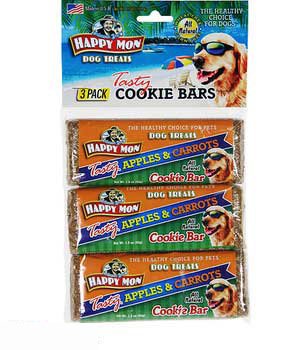 More image Happy Mon Tasty Island Apples Carrot Cookie Bar 3pk (Catalog Category: Dog / Dog Treats)