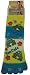 SOX92 Glitter Frogs And Flowers Rainbow Toe Socks