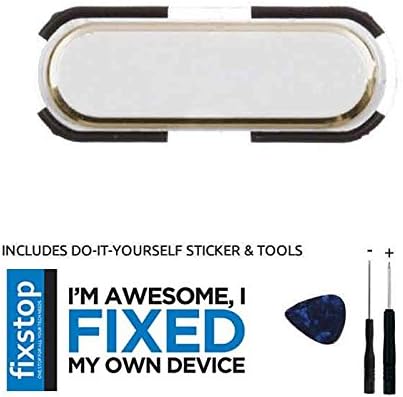 New Samsung Galaxy Note 3 Home Button Replacement Part (White/Gold) with Sticker - FIXSTOP®