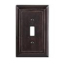 AmerTac 4045T 1 Toggle Traditional Wood Wallplate, Dark Walnut