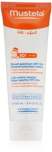 Mustela Broad Spectrum SPF 50-Plus Mineral Sunscreen Lotion, 3.4 fl. oz.