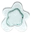 Clear Spanish Recycled Glass Small Amoeba Plate 10"D Set / 2