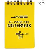 Elife Set of 5 Yellow Waterproof/All Weather/Shower/Aqua Notes/Notepad/Notebook (Yellow; 5 pcs)