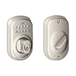 Schlage BE365 PLY 619 Plymouth Keypad Deadbolt, Satin Nickel
