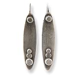 Oxidized Sterling Silver Modern Oval Earrings