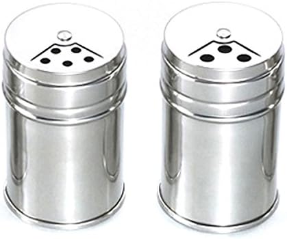 GIVESURPRISE Salt and Pepper Shaker Sets Stainless Steel Spice Shakers, Unbreakable Water-Resistant Kitchen Storage for BBQ, Outdoor Cooking, Set of 2