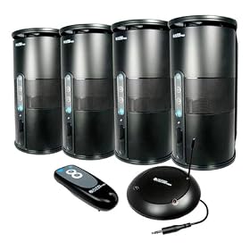 Audio Unlimited R-SPK-VELO-KIT Factory Re-Certified Premium 900Mhz Wireless Indoor/Outdoor 4 Speaker System with Remote