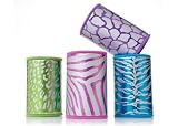 Set of 4 Metallic Pleather Animal Print Koozie Cold Beverage Insulator