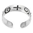 Sterling Silver Women's Pattern Toe Ring Hypoallergenic Nickel Free .925 Stamp Adjustable Size