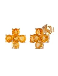 10k Yellow Gold Round Cluster Studs