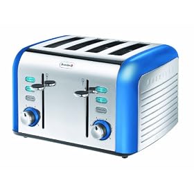 Breville Opula Collection VTT337 Stainless Steel 4 Slice Toaster, Topaz Blue