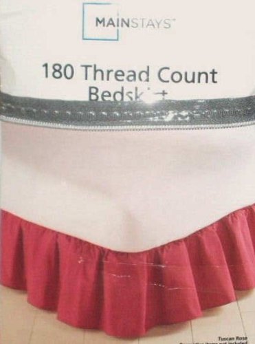 180 Thread Count Bedskirt, King, Solid Tuscan Rose Color