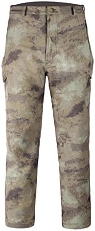 LANBAOSI Men's Waterproof SoftShell Hunting Fleece Outdoor Pants Camouflage1 Size US S/Tag S