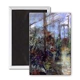 The Conservatory, 2000 (pastel on paper) by.. - 3x2 inch Fridge Magnet - large magnetic button - Magnet