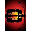 (24x36) African Dreams (Elephants, Sunset) Art Poster Print
