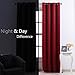 NICETOWN Room Darkening Blackout Red Curtain - (Burgundy Red) Home Decor Energy Smart Thermal Insulated Window Treatment Drape/Drapery for Kitchen, 52x63 Inch,1 Piece