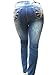 Jack David Womens Plus Size Distressed Ripped Destroy Blue Denim Jeans Skinny Bootcut Pants