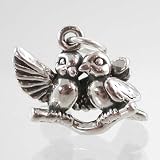 Sterling Silver Lovebirds Charm, #9516