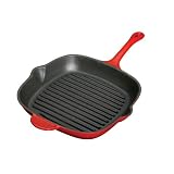 from KITCHENCRAFT Molten Cast Iron Square Grill Pan, Ribbed Base, 28cm x 5.5cm (Model KCCESQ)
