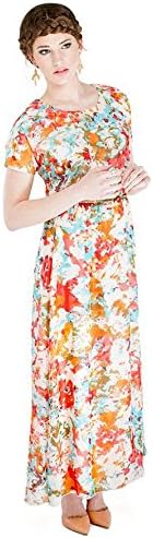 "Giselle" Modest Maxi Dress in Floral Print-S