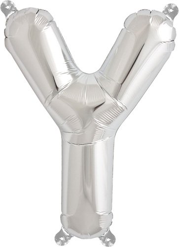 16 inch Letter Y - Silver Air-Filled Foil Balloon
