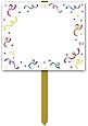 Blank Yard Sign (blank w/confetti & serpentine border) Party Accessory  (1 count)