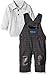 Calvin Klein Baby Patched Overall with Polo Top Set, Gray, 0/3 Months