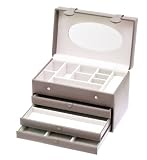 Essentials Range Large Rectangular Jewel Box in Beige Synthetic Material by Davidts