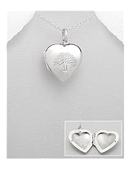 Heart Locket pendant Necklace In 92.5 Sterling Silver