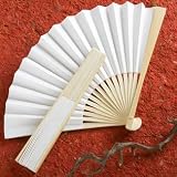 Elegant White Folding Fans, 60