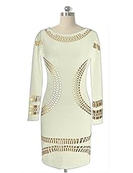 Sexy Long Sleeves Polyester/Rayon/Spandex Scoop Neck Cutout General Print Evening Dress/Wedding Party Dress 