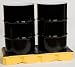 Eagle 1632 Yellow and Black Polyethylene Two Drum Modular Platform with Flat Top Grating, 5000 lbs Load Capacity, 18