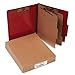 Presstex 20-Point Classification Folders, Letter, Six-Section, Red, 10/Box