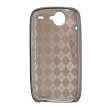 HTC Google Nexus One Crystal Silicone Gel Skin Case Transparent Smoke Grey Check Pattern Design
