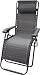 Black Reclining Garden Sun Lounger Armrest Headrest Relaxing