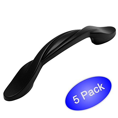 Cosmas 9009FB Flat Black Twist Cabinet Hardware Handle Pull - 3