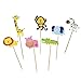 42 Pcs Jungle Safari Animal Cupcake Toppers Picks Cake Decorations Food Picks for Jungle safari Animals Party Baby Showers Animal Theme Party Decorations