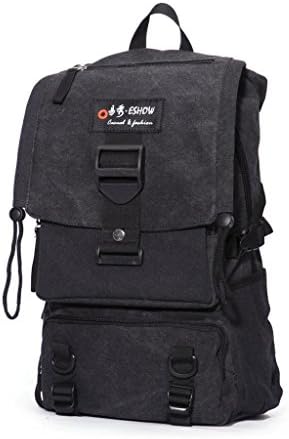 Eshow Men's Canvas Backpack Hiking Outdoor Rucksack Bag, Grey