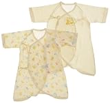 DISNEY・BABY ベビープー&フレンド 新生児 コンビ肌着2枚組 クリーム フライス 綿 C6205