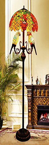 Nilight Retro Floor Lamp Wisteria Parrot Kerosene Floor Light