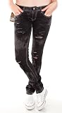 Machine Jeans Destroyed Straight Leg Jean - Black Tie Dye