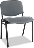 Alera SC67FA40B Reception-Style Stacking Chairs with Gray Fabric Upholstery