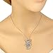 EleQueen Women's Silver-tone Love Heart Bear Pendant Necklace Purple Adorned with Austrian Crystals