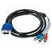 TRIXES 1.5m VGA to 3 RCA Component Cable for PC Laptop HD TV