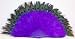 Purple Marabou Feather Fan with Peacock Tips