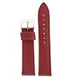 Genuine Leather Watch Band Pearl Finish Plum Red 12mm